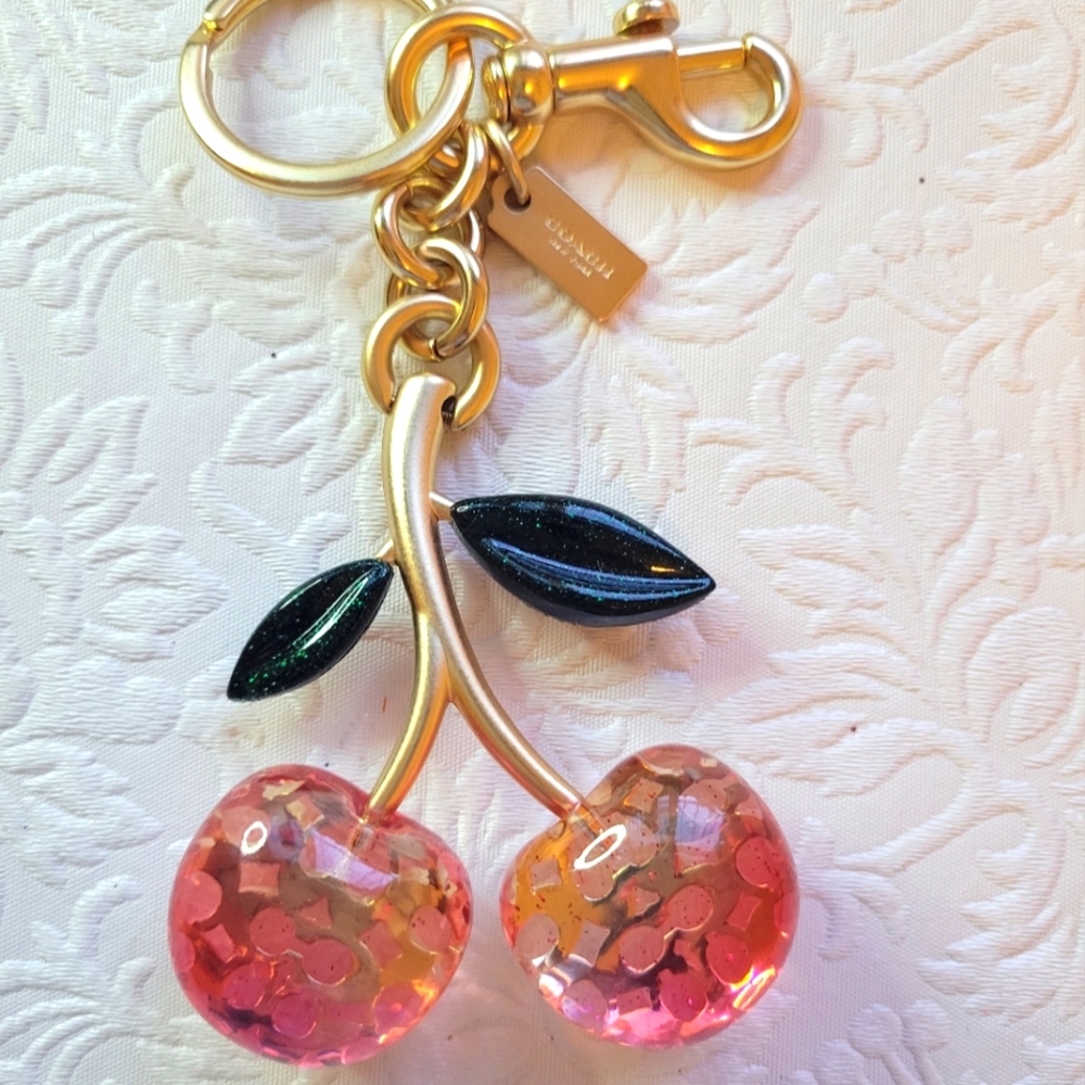 Coach Signature Cherry Keychain